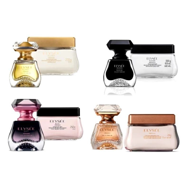 Presente Dia dos Namorados Elysee: Eau de Parfum, Acetinado Hidratante Corporal,Succès,Nuit, Blanc - Boticário
