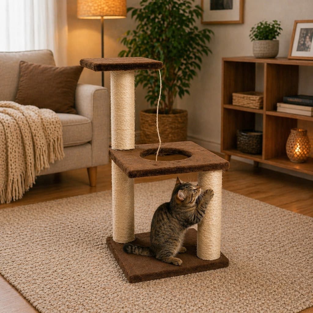 Arranhador Para Gatos Playground 3 Andares com Sisal e Plataforma de Descanso