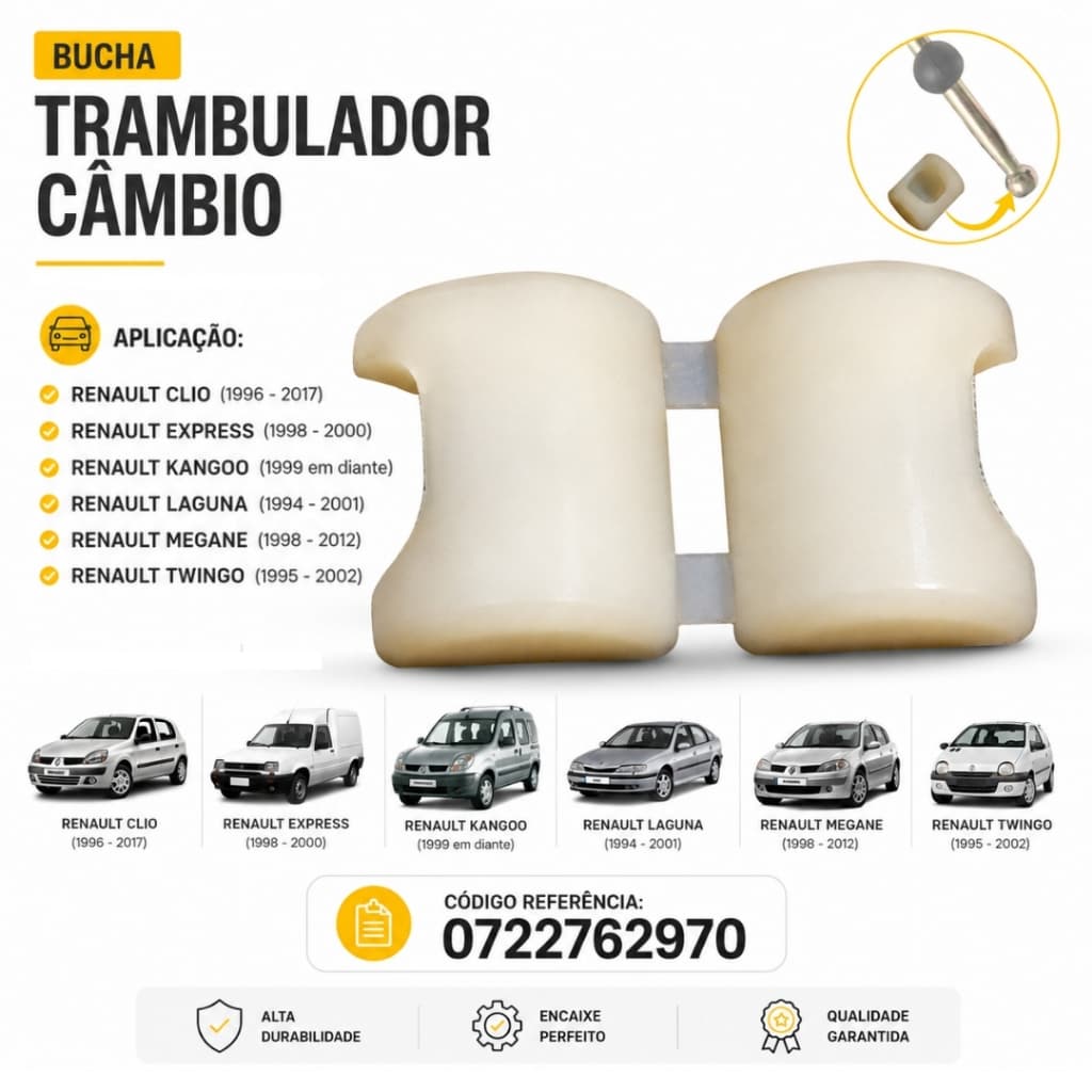 Bucha Trambulador Câmbio | Clio Kangoo Megane Scenic Twingo