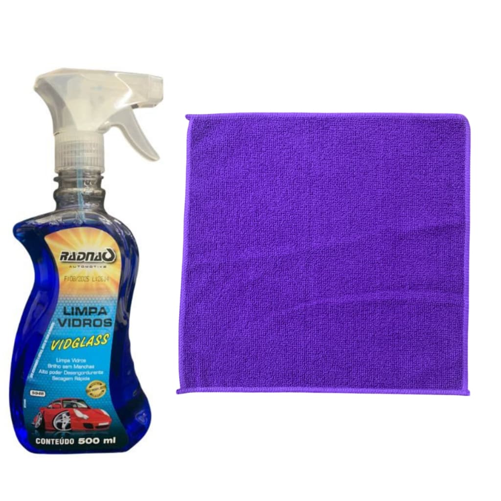 Kit Limpa Vidros com 1 Toalha em Microfibras 30x30