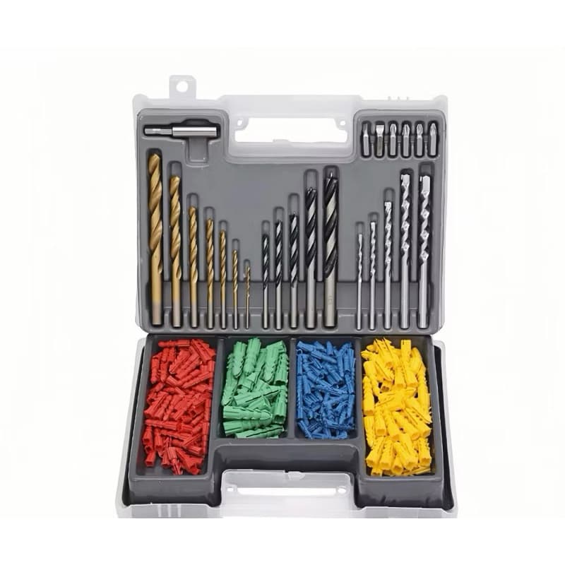 Jogo de Brocas, Bits e Buchas com 300 Peças Kit Completo para Furadeira e Parafusadeira com Maleta