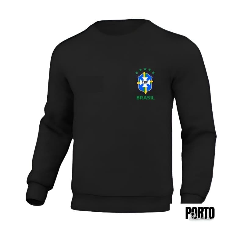Blusa de frio moletom Gola Redonda sem Capuz Br@sil Personalizado barato na Promoção