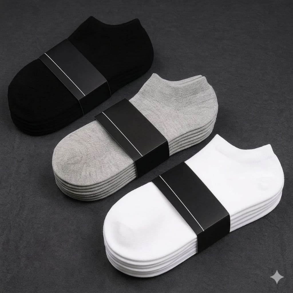 Kit 12 Pares de Meia Soquete Unissex Confortável Algodão Premium Casual