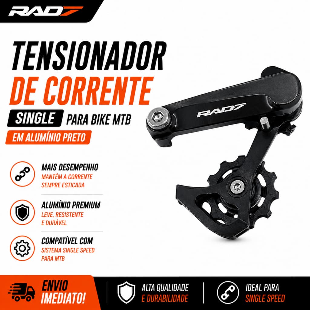 Tensionador de Corrente Single Para Bike MTB em Alumínio Preto
