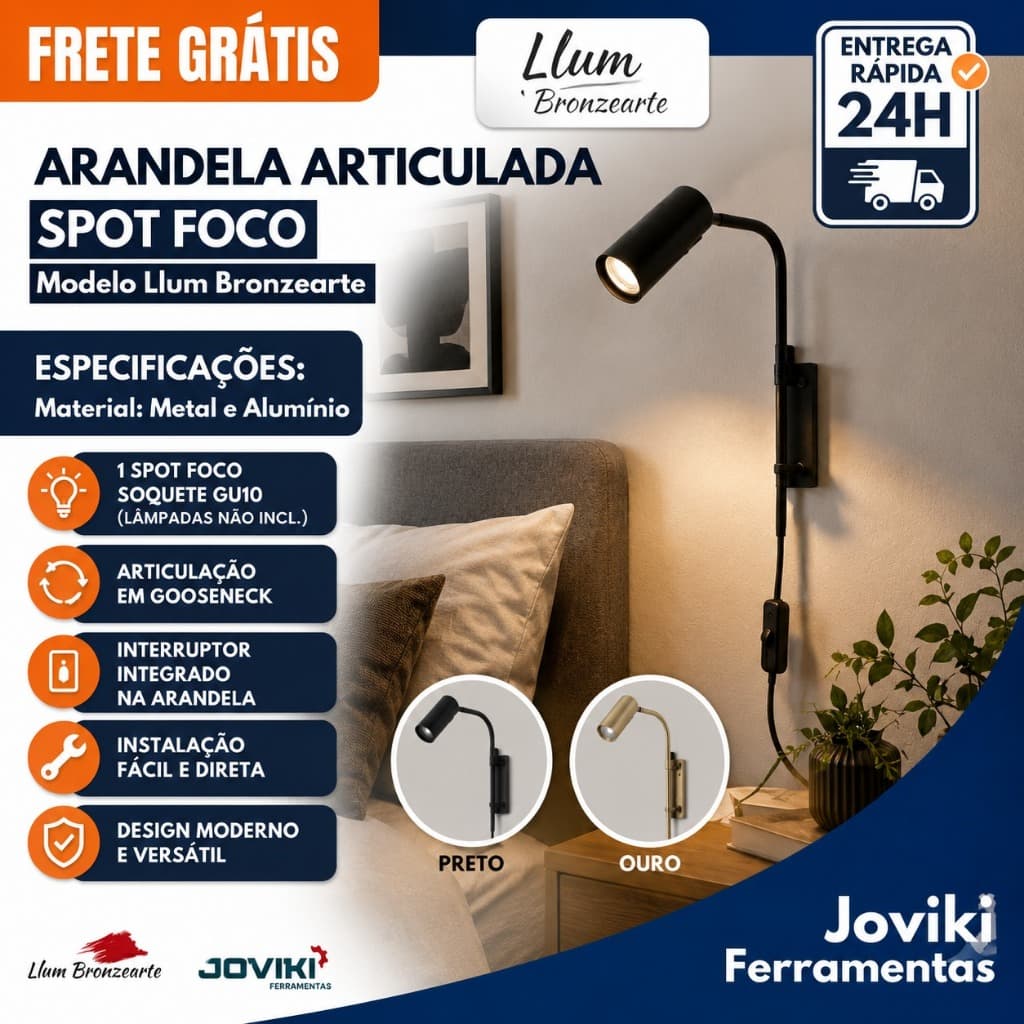 Arandela de Parede Direcionável Spot Foco