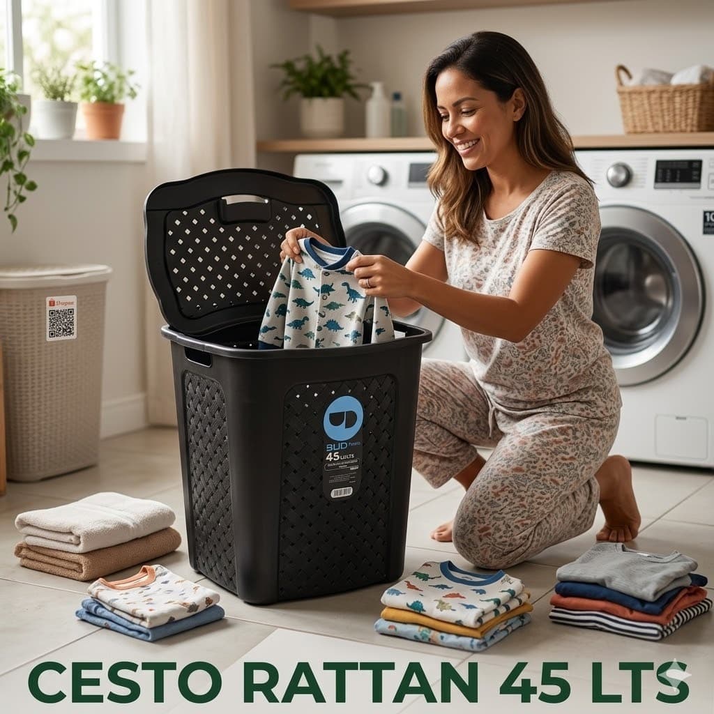 Caixa Rattan 45 Litros Organizadora Banheiro Lavanderia Cor Black Super Reforçada