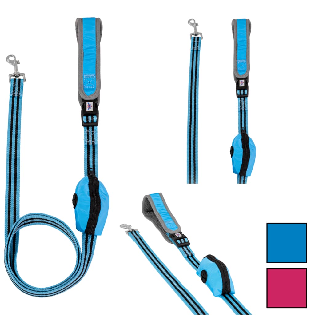 Guia LONGA para CÃES e Gatos SmoothRide de Nylon RESISTENTE e Fita REFLETIVA com Bolso para Passeio