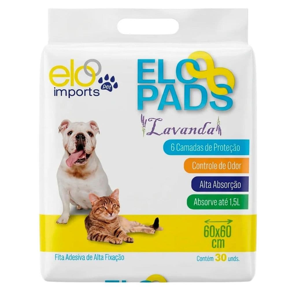 Kit 30/60 Tapete Higiênico Para Cães e Gatos 6 Camadas de Proteção Elo Pads 60x60