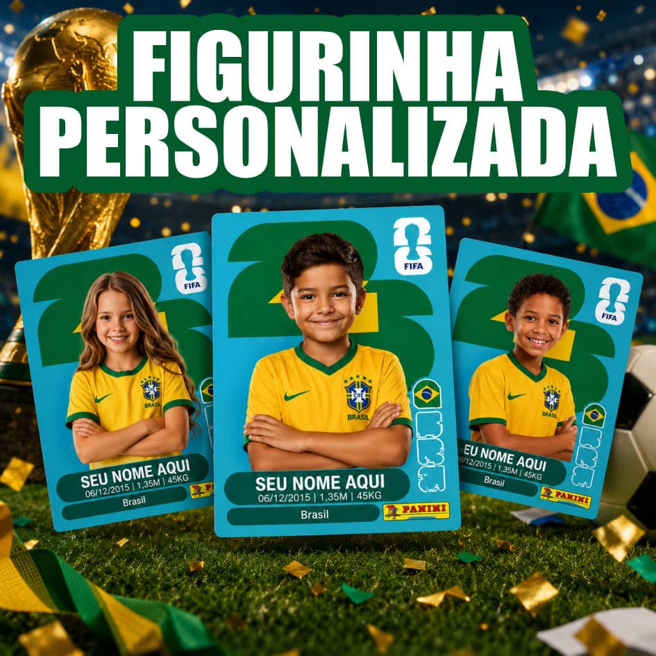 Figurinha Personalizada da Copa Com Sua Foto Seus Dados Tamanho Oficial