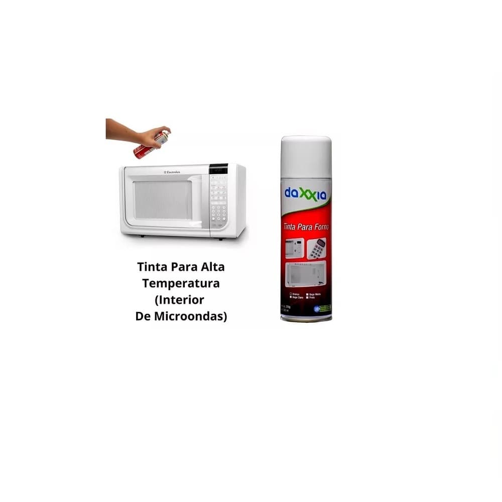 Tinta Spray Para Forno Microondas Geladeira Frigobar Pintura Interior E Exterior 300ml Daxxia Alta temperatura Branco