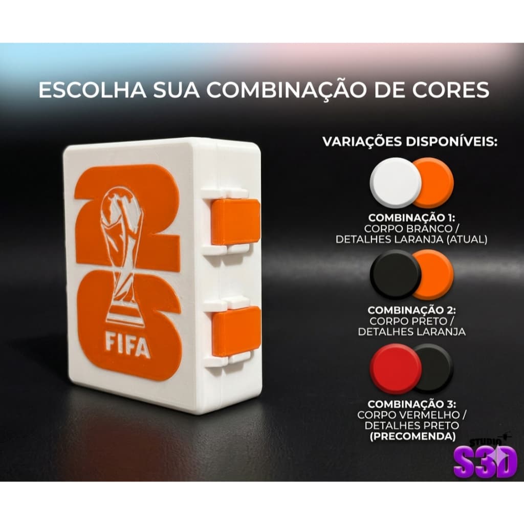 Maleta Caixa Organizadora Copa Do Mundo 2026 Impressão 3D Estojo Multiuso Resistente Com Trava Porta Objetos Colecionáve