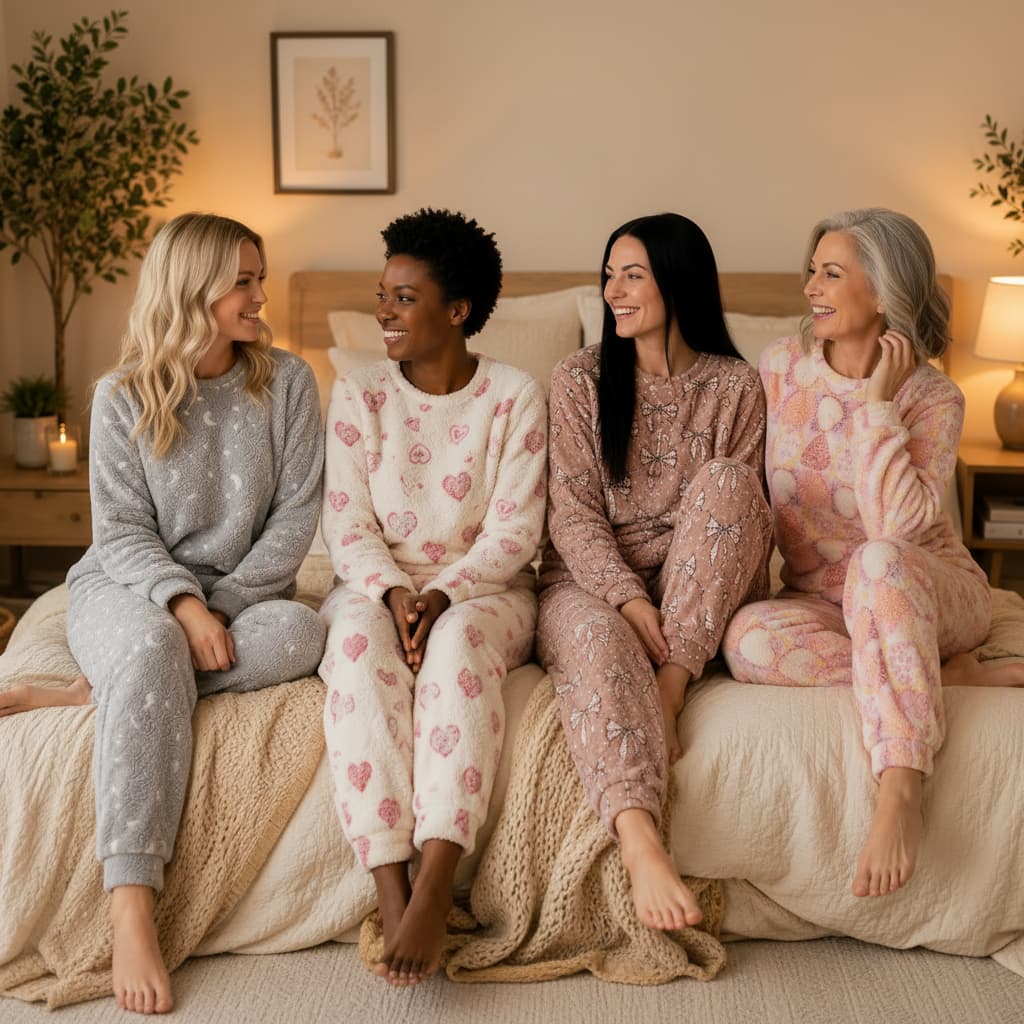 Pijama Feminino Inverno Fleece 3D Peludinho Super Quentinho Teddy Longo Conjunto Fechado