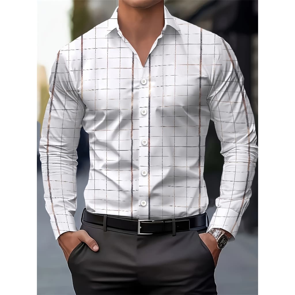 Camisa Social Masculina Manga Longa  Xadrez Elegância e Sofisticação para Todas as Ocasiões