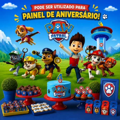 Patrulha Canina Tapete de Lona Antialérgico Lona Decoração Quarto Infantil Ryder Skye Rubble Rock Zuma,
