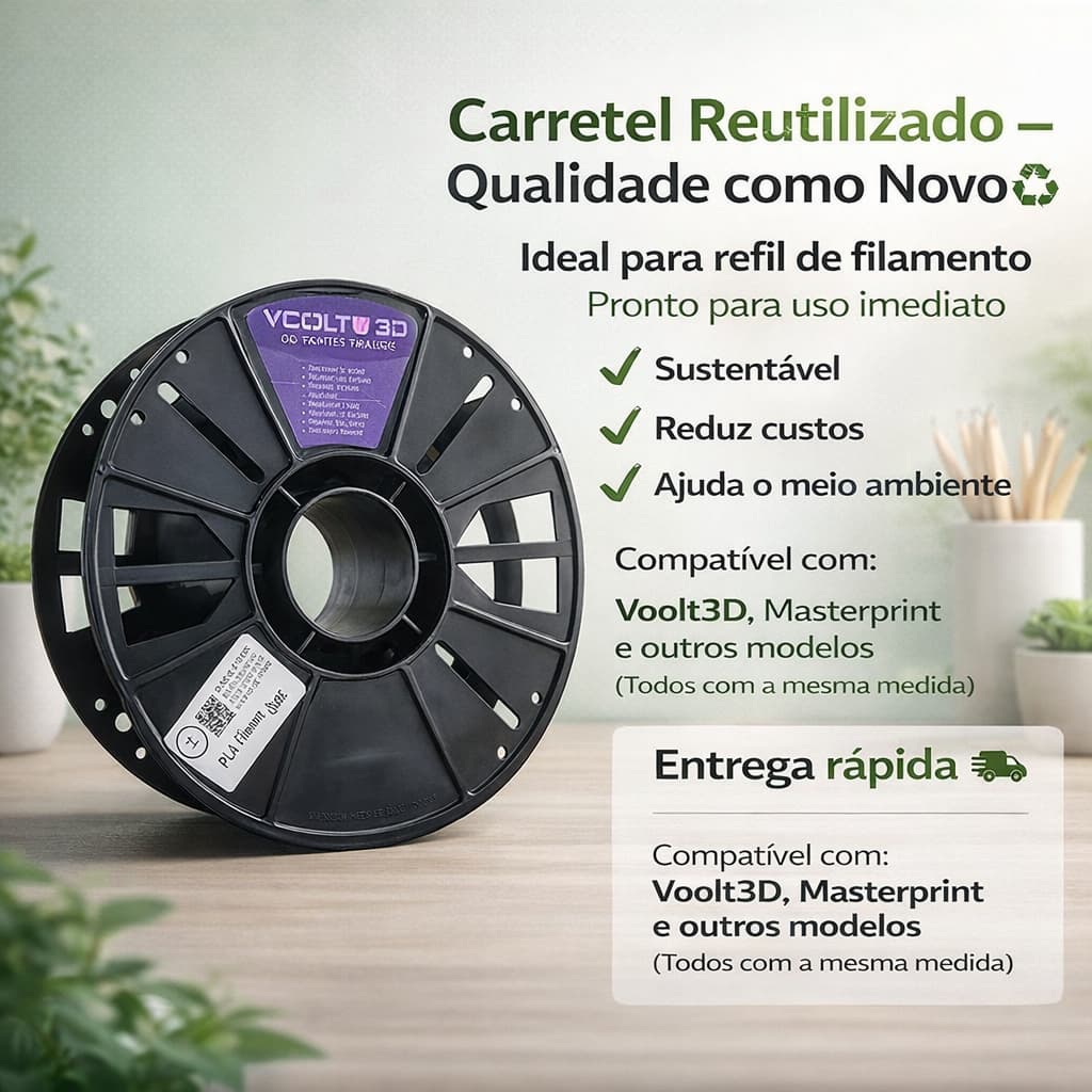 Kit 40 Carretel Filamento 3D Vazio Reutilizável 1kg Organizador Fios Cabo Mangueira Corda Impressora