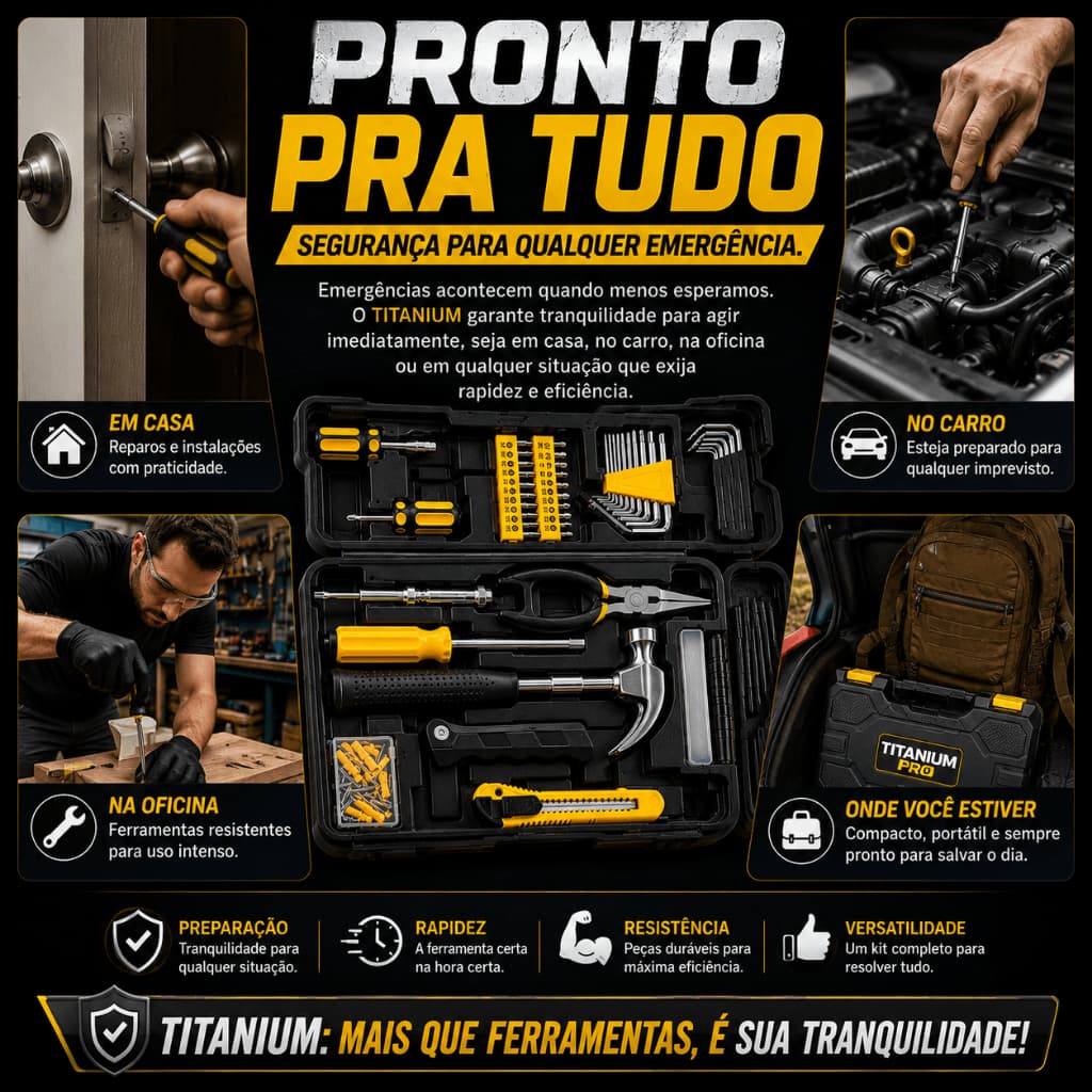 Kit Ferramentas Maleta com 200 ou 41 Peças Maleta  Completo Multifuncional