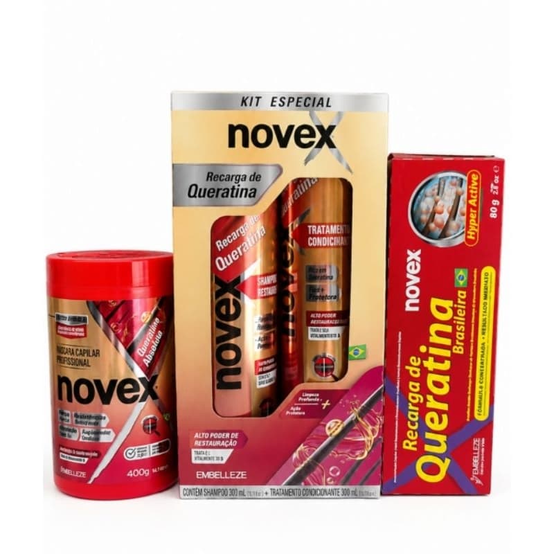 Kit Novex Recarga de Queratina Tratamento Ultraprofundo