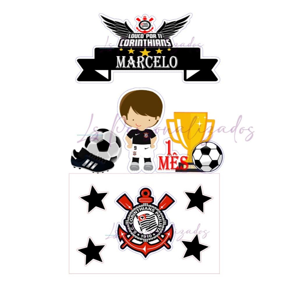 Topo de Bolo Corinthians Menino