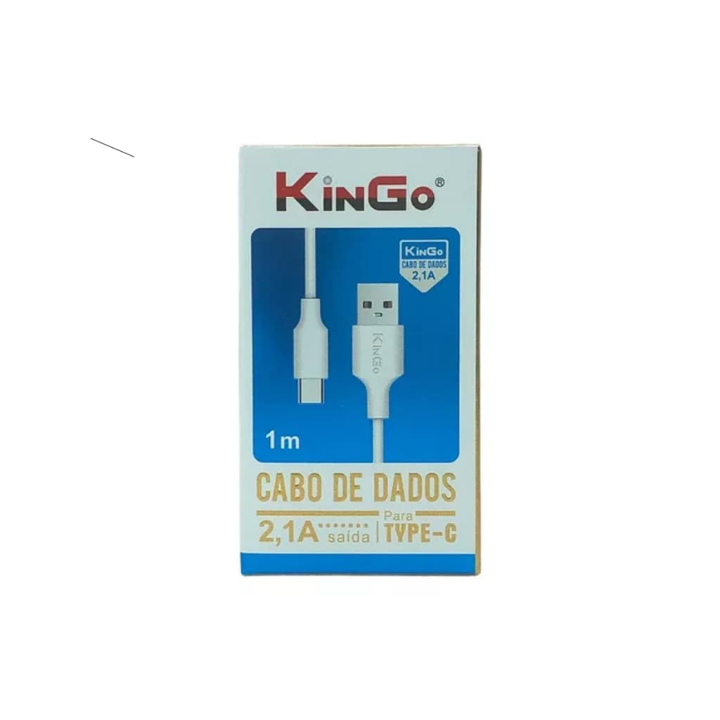 Cabo Dados E Carga Kingo Type-c 1m 2100mah Para Celular