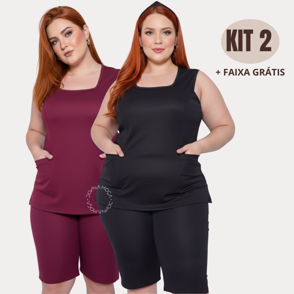 KIT 2 conjunto uniforme camareira babá domestica cuidadora copeira -CONJ RIO