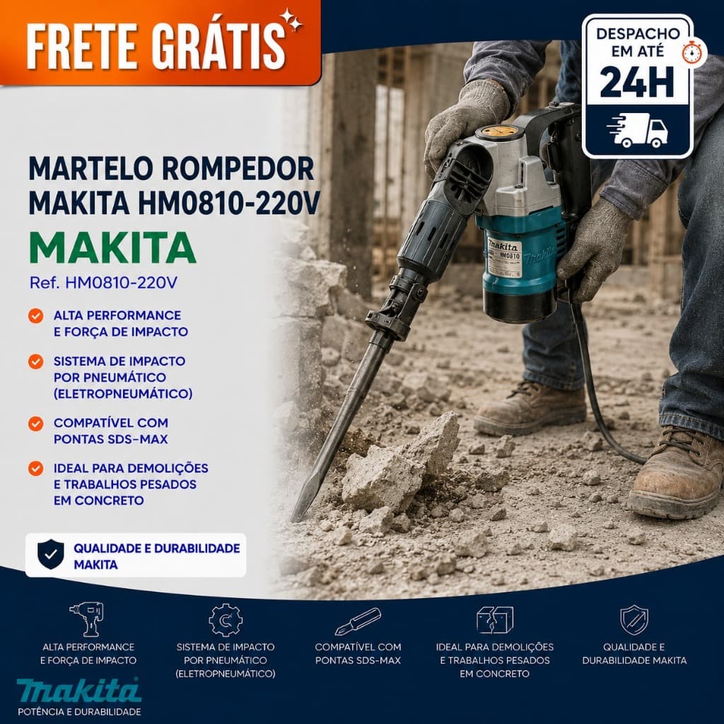 Martelo Rompedor Makita HM0810-220V
