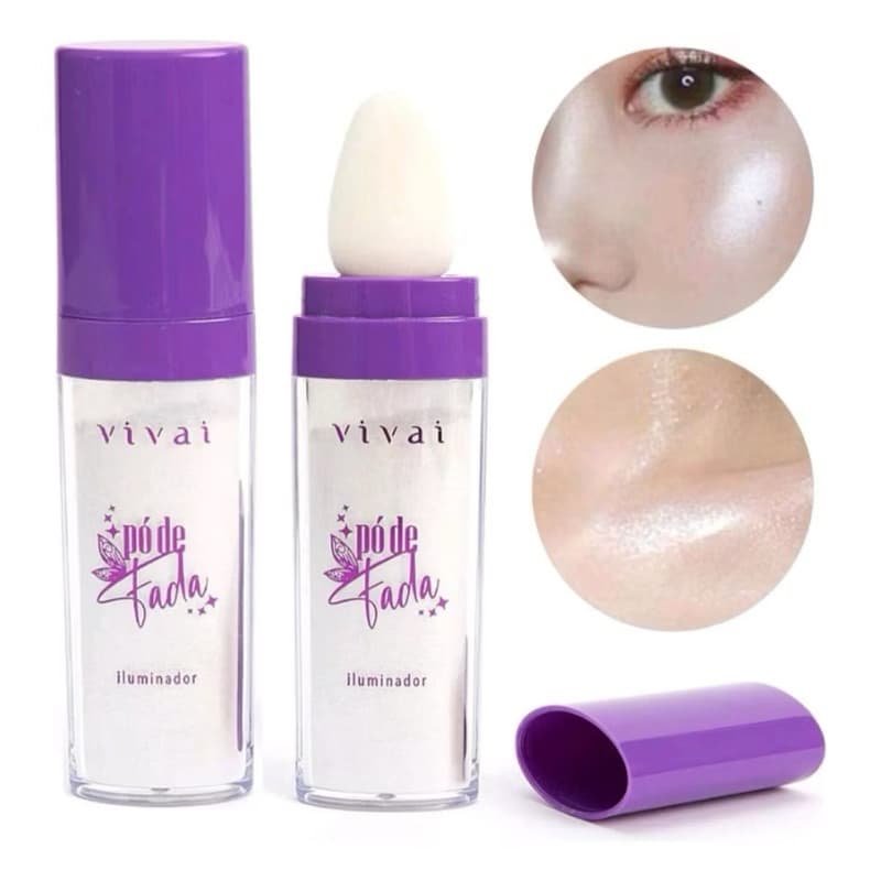 Iluminador Pó de Fada Pink 21 com Aplicador de Esponja 15g