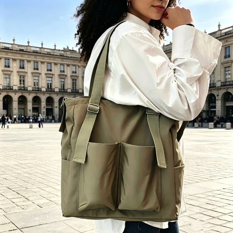 Bolsa estilo coreano casual conta com diversos compartimentos material impermeável e robusto Modelo leve