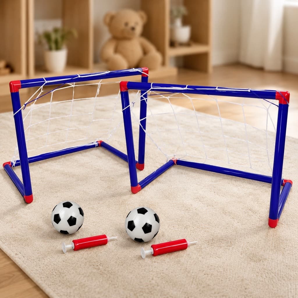 Kit 2 Mini Gol + Bola + Bomba De Ar Completo Infantil Futebol Treino Crianças Casa Quintal Escola