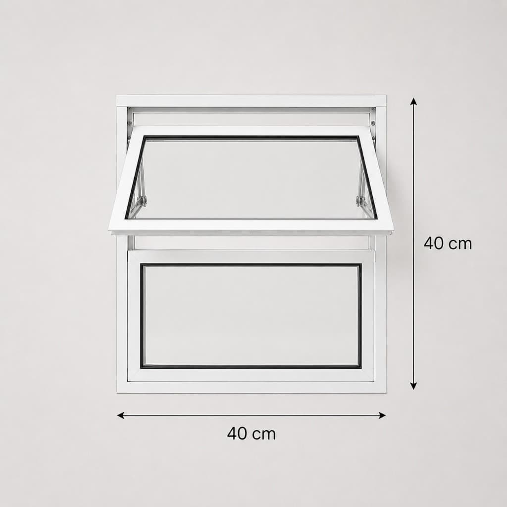 Basculante Vitro 40x40 Branco Com Vidro Boreal