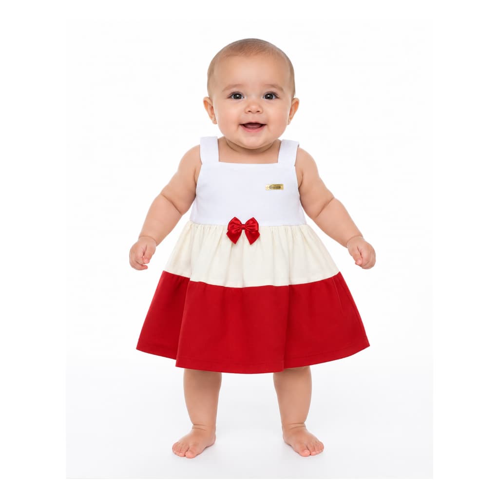 Vestido Bebê Menina Princesinha Luxo Rodado 0 a 3 Meses