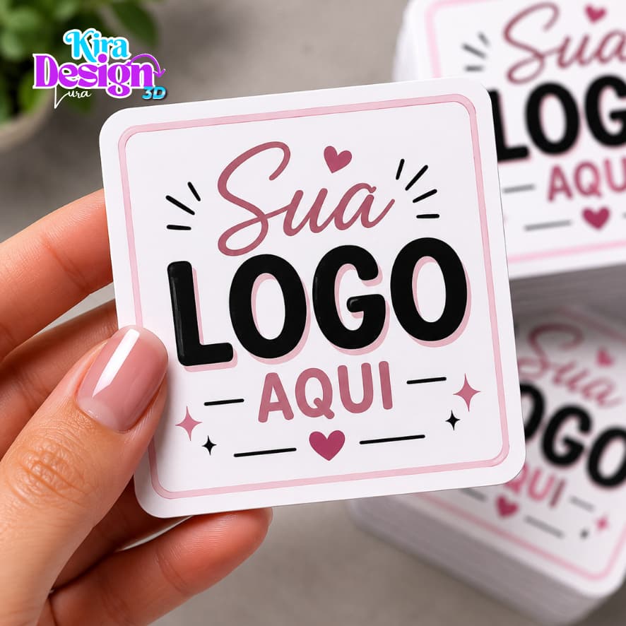 Adesivo Vinil Personalizado 3x3 4x4 5x5 | Etiquetas Premium/Resistente e água