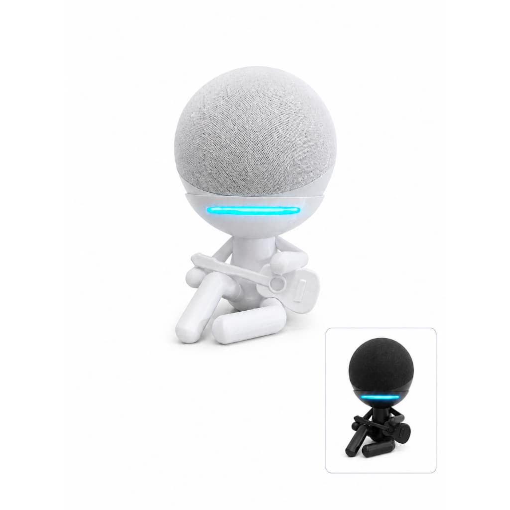 Suporte Decorativo Alexa Echo Dot 4 e 5 Geração - Violão -- Preto ou Branco
