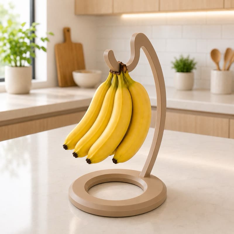 Suporte Para Banana | Fruteira Porta Banana | Organizador de Cozinha Moderna + Brinde