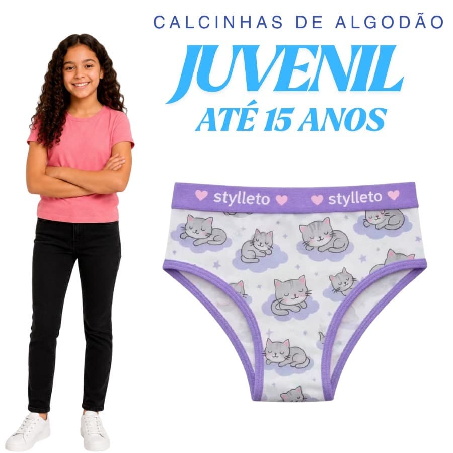 KIT 10 CALÇOLINHA JUVENIL EM ALGODAO COS LARGO CALÇINHA MENINA MOÇA COM QUALIDADE E CONFORTO