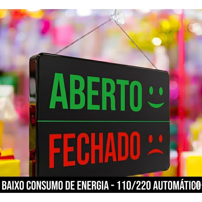 Luminoso  Aberto Fechado  Alto Brilho  55x28 A Prova de Chuva P/Lojas Restaurantes