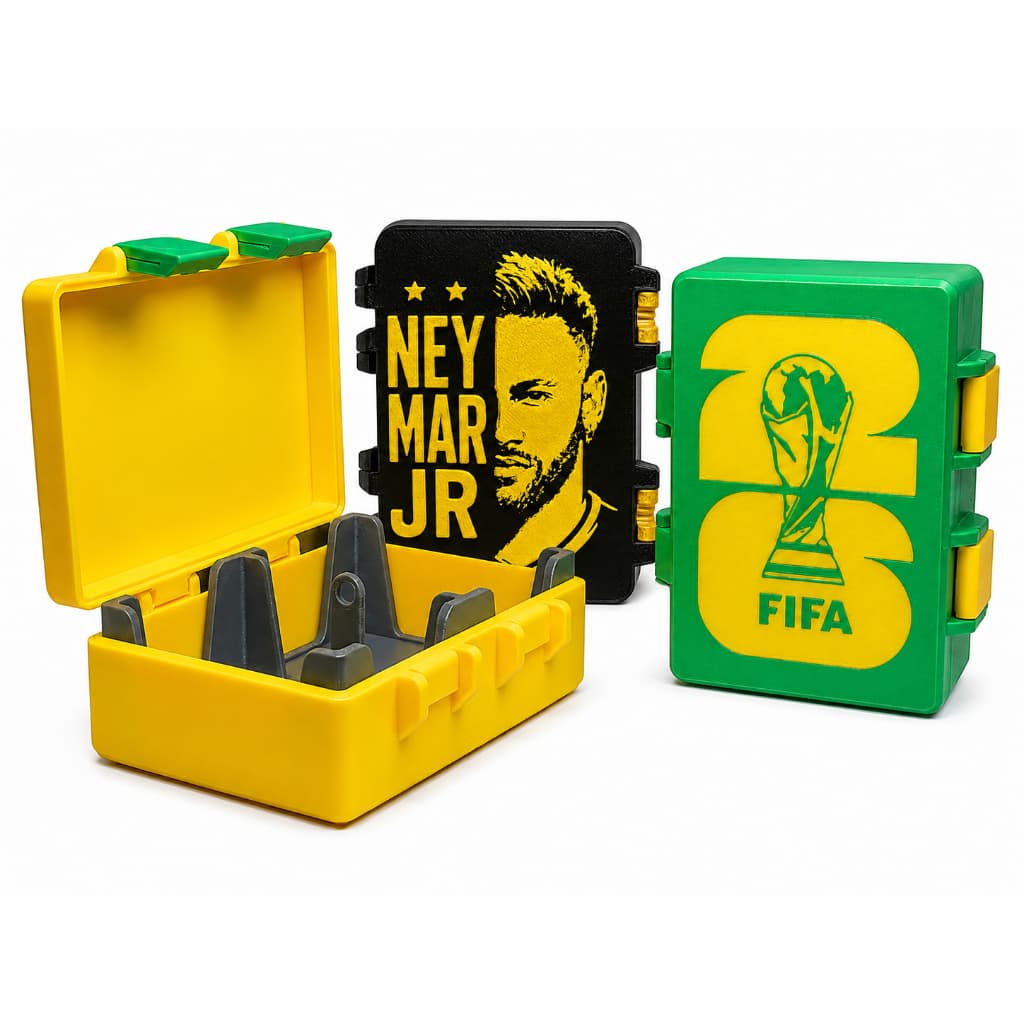 Caixinha Porta Figurinhas da Copa  |  Organizador de Cards Futebol | Estojo para Guardar Figurinhas