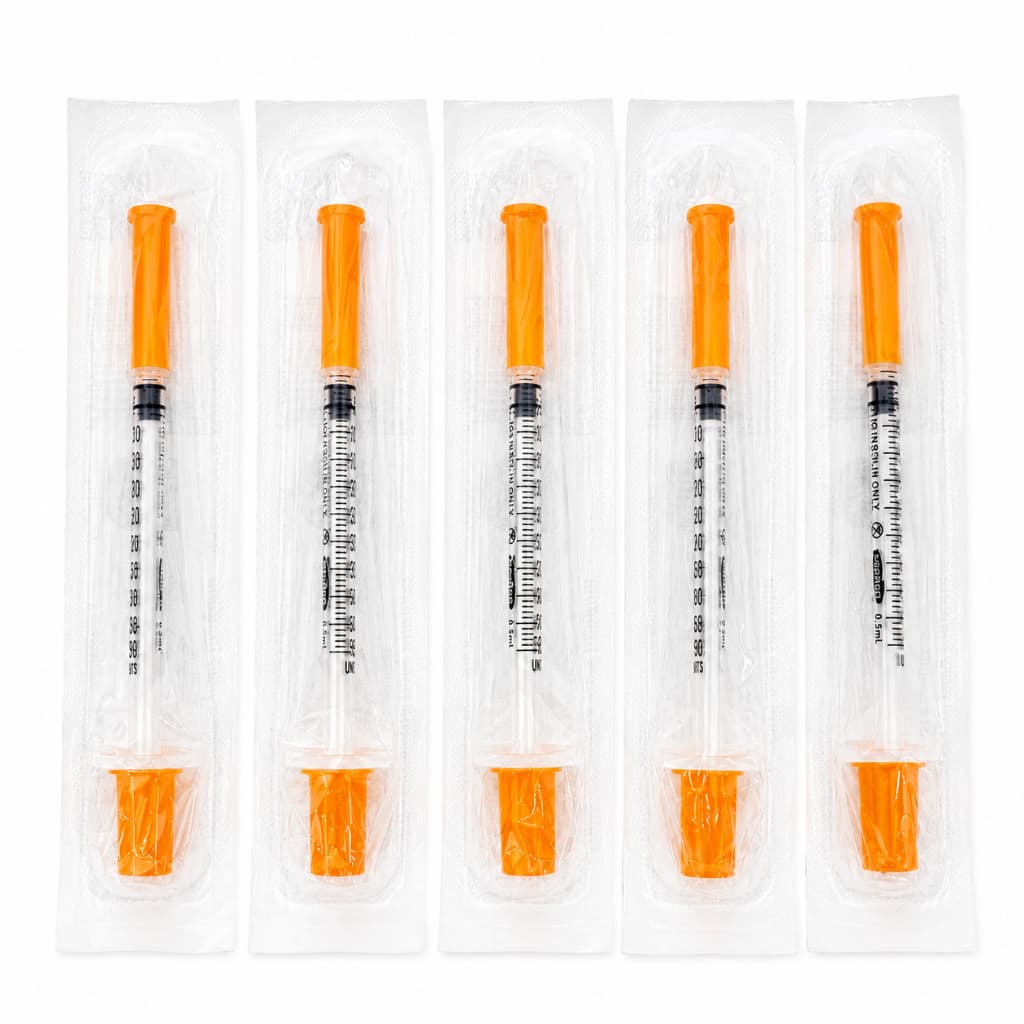 Seringa para Insulina  1ml, Agulha Curta Extra fina 31G 6mm - Kit 20 Und