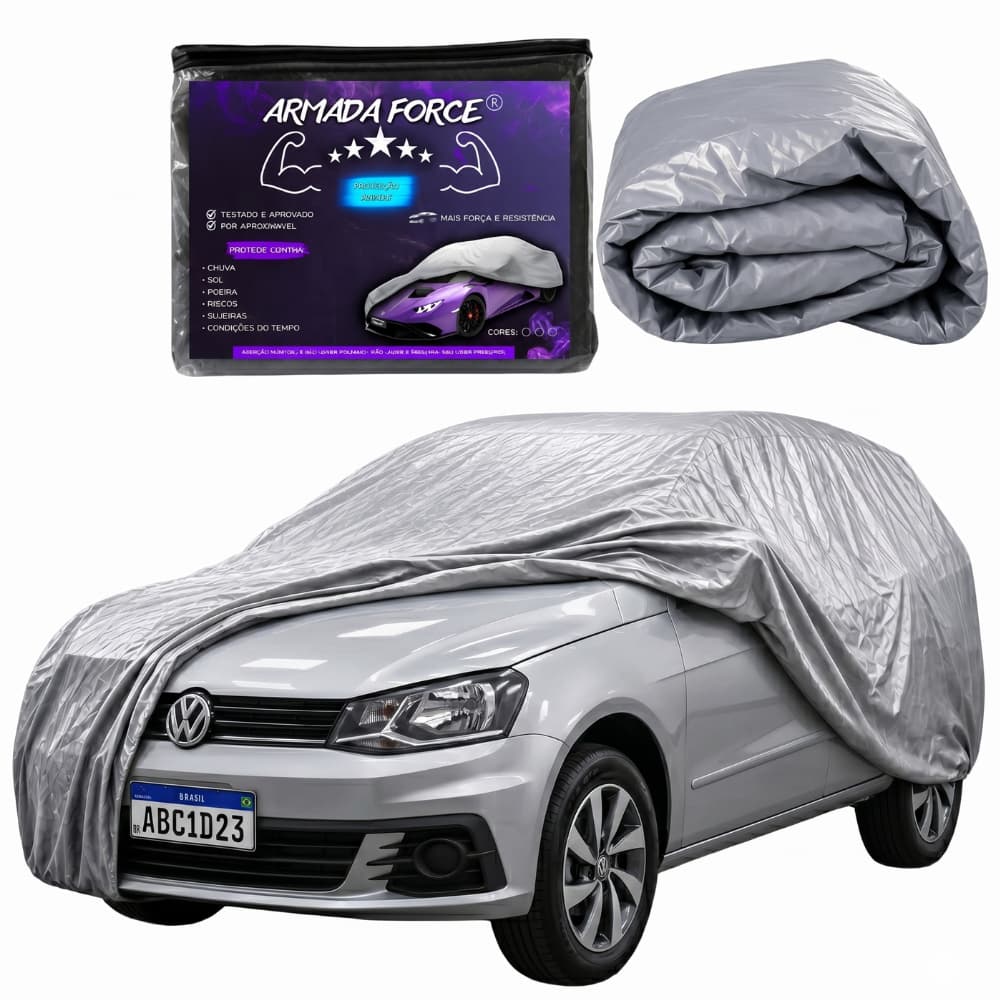 Capa Carro Hatch Volkswagen Gol G4 G5 G6 G7 G8 Impermeável Forrada Proteção Automotiva Sol Chuva