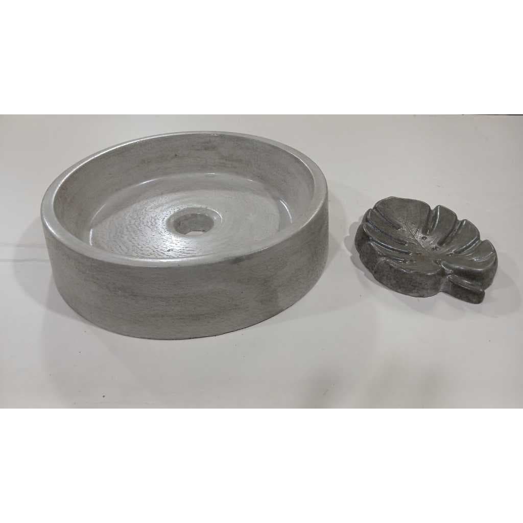 Cuba artesanal + saboneteira em concreto estilo rustico  sustentável para banheiro lavabo e áreas externas