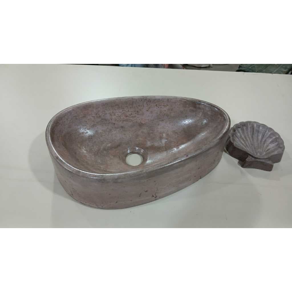 Cuba de concreto + saboneteira artesanal para banheiro lavabo áreas externas sustentável