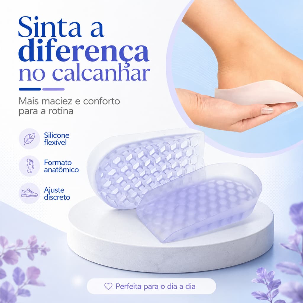 Calcanheira Silicone Vinil Palmilha Esporão Fascite Plantar Original