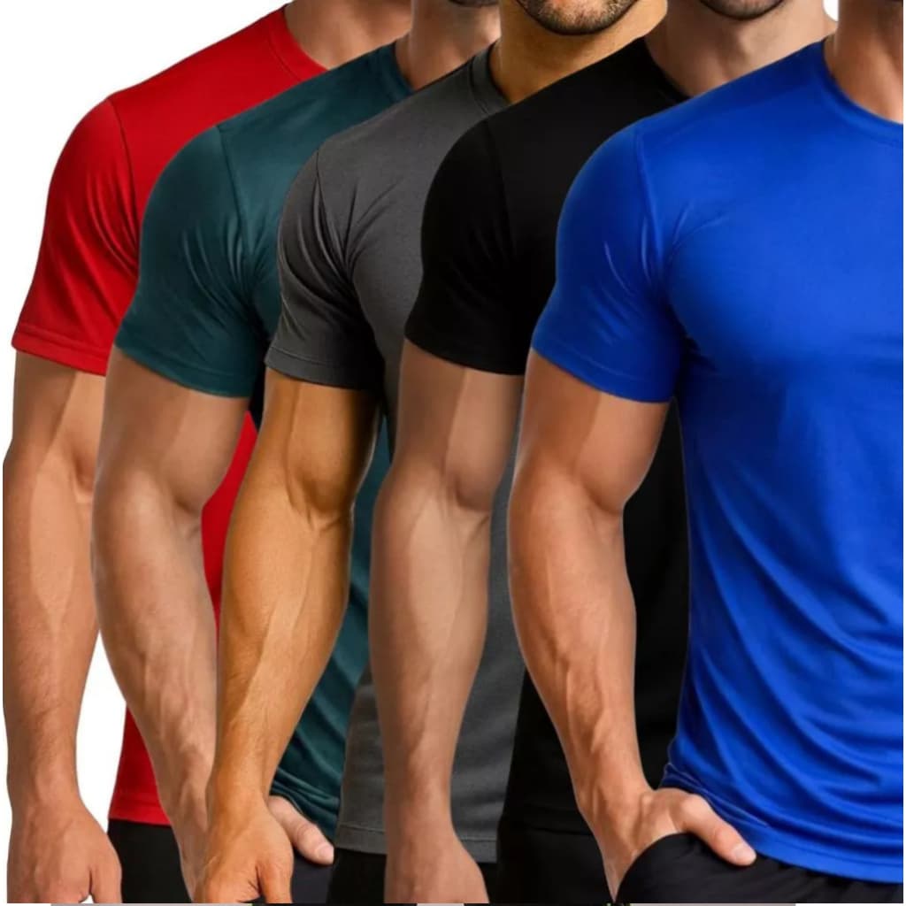 Kit 4 Camisetas Dry Fit Masculina Treino Academia Corrida Esportes Exercícios Casual