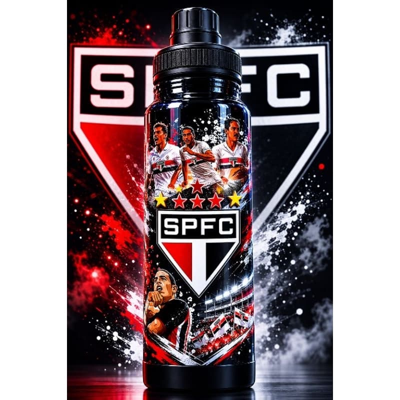 Garrafa térmica personalizado time 800ml esportiva "tricolor"