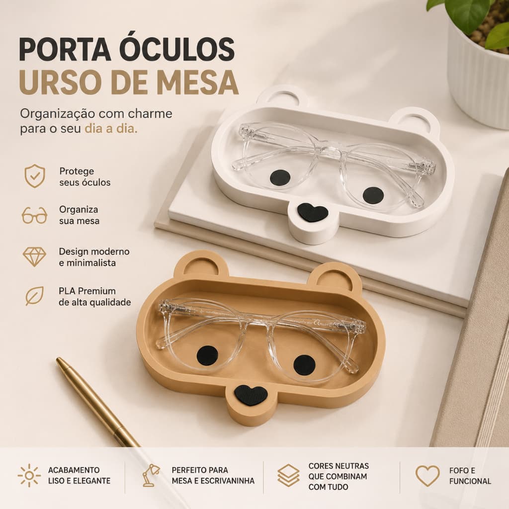 Suporte para Óculos Urso Porta Óculos Criativo e Decorativo | Suporte de óculos Decorativo