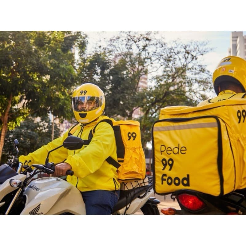 BAG AMARELA 99FOOD ORIGINAL PARA MOTOBOY ENTREGA MOTO BICICLETA USADA