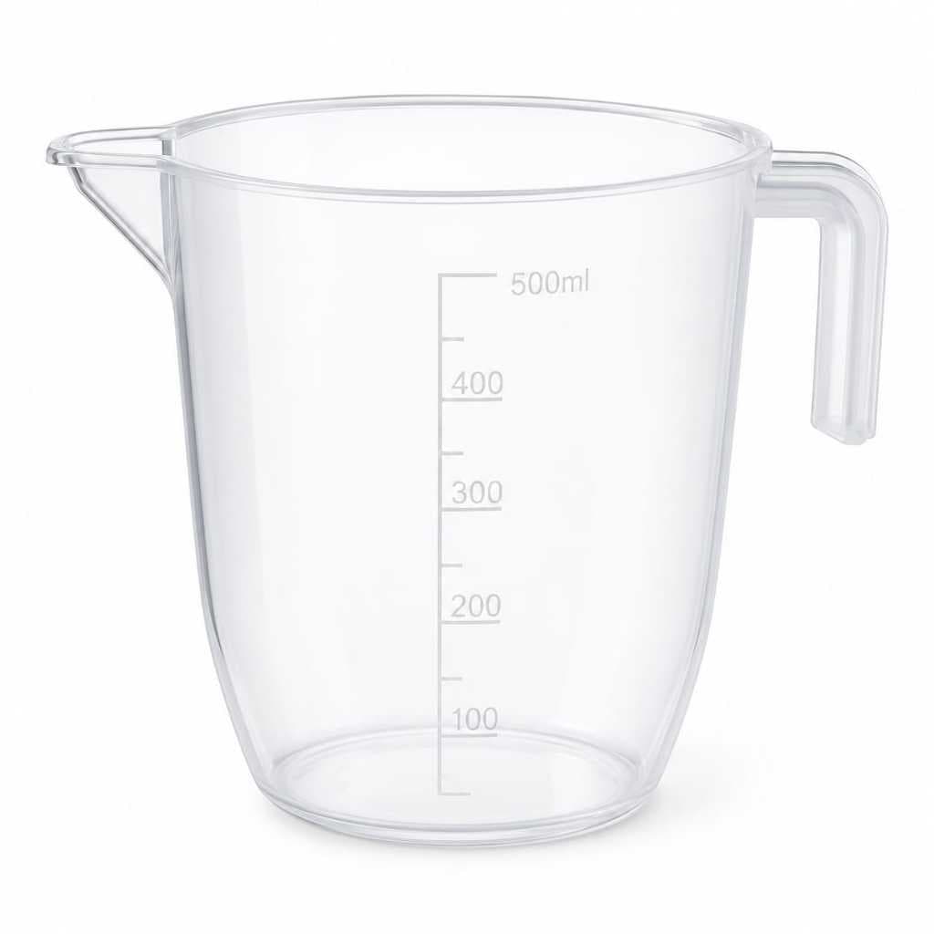 Jarra Graduada 500ml Transparente Medidora Cozinha Plástico Resistente Com Alça e Bico Dosador
