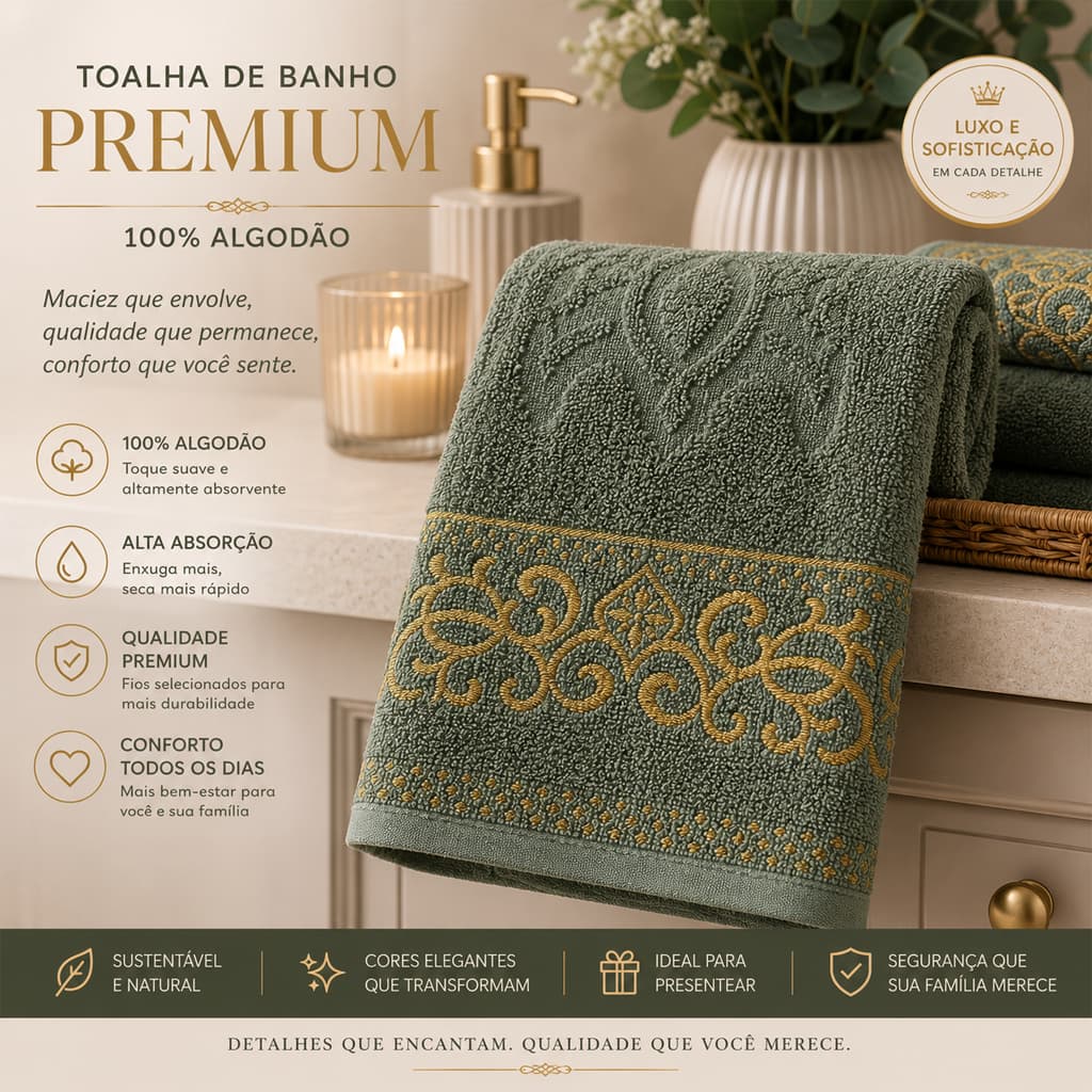Kit Toalhas Exuberance 2 Banho 2 Rosto Algodão Macia Alta Absorção