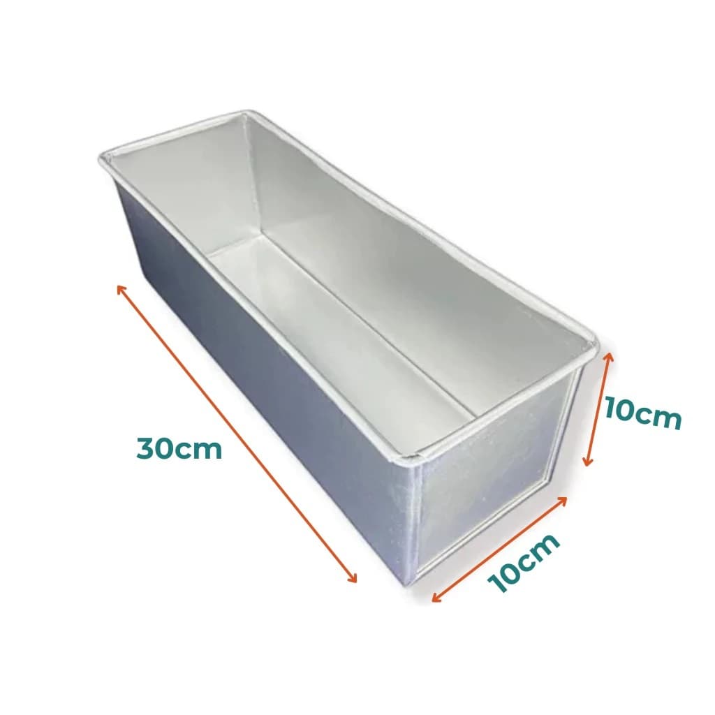FORMA RETANGULAR DE PÃO E  BOLO FATIA 30X10X10 ALUMÍNIO