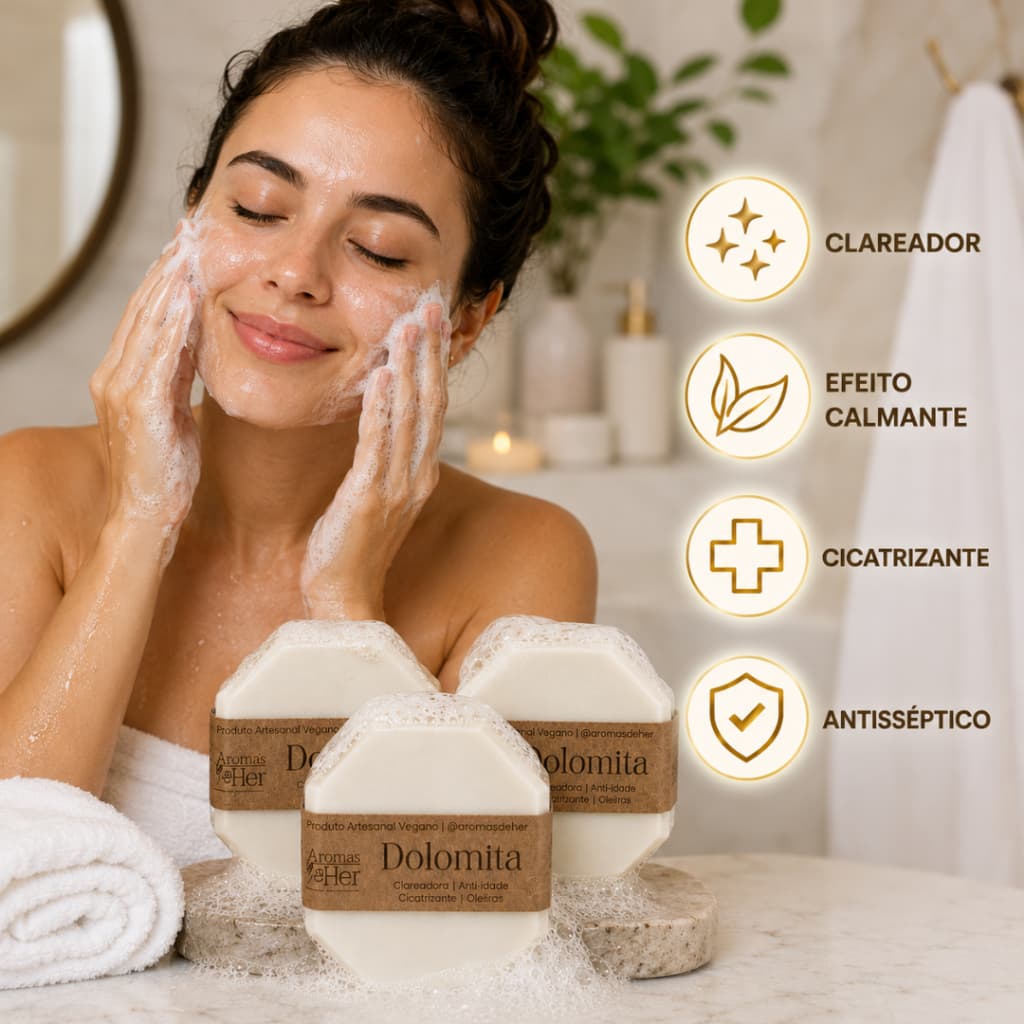 Kit Sabonete Facial de Dolomita Skin Care Clareador Antiacne
