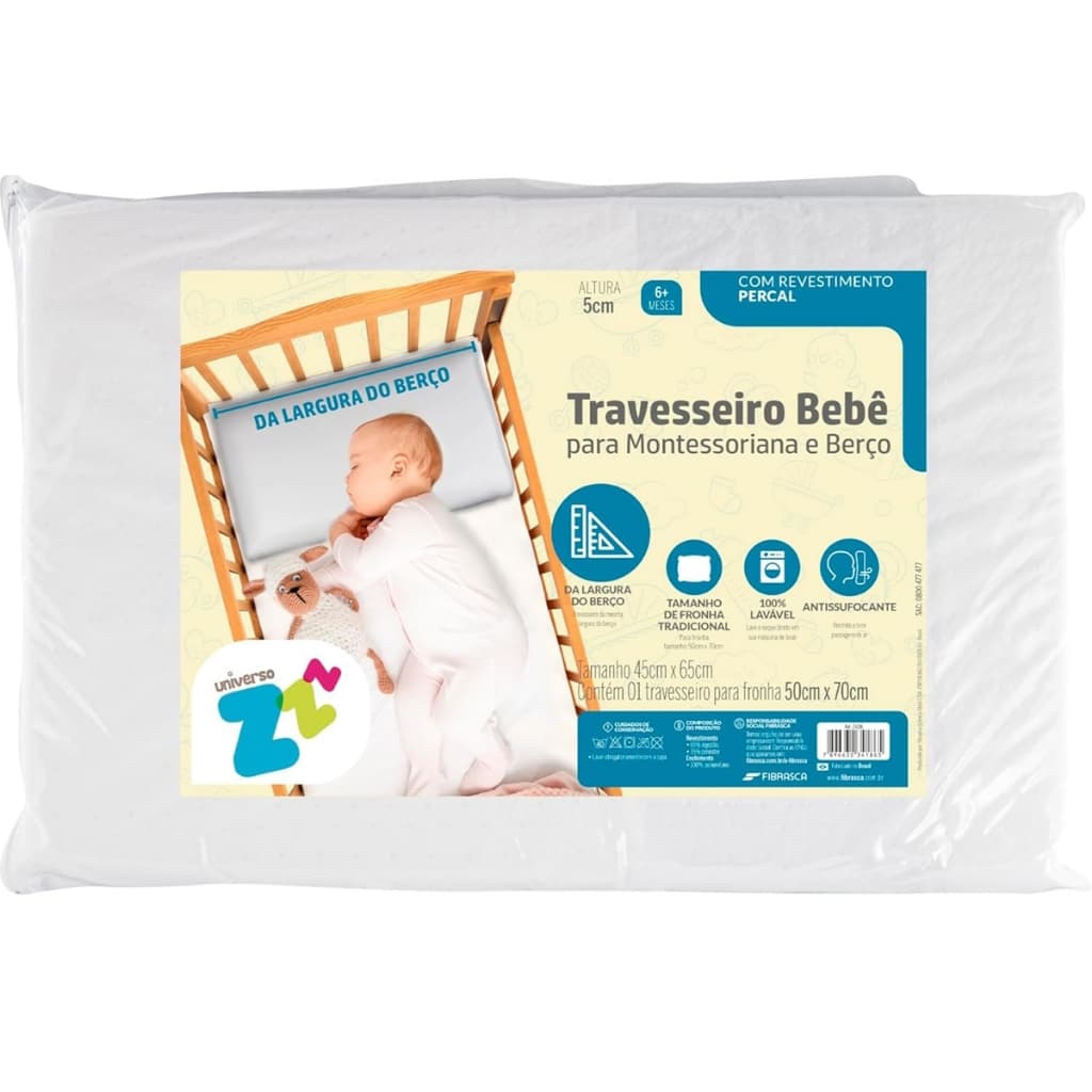 Travesseiro Bebe Anatomico Recem Nascido Para Bebê Anti Sufocante Conforto 1 ano Montessoriano 6